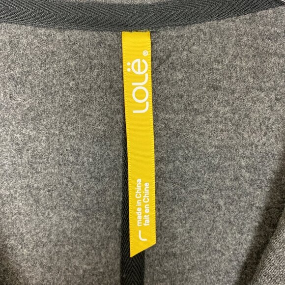 LOLE Womens L Knit Blazer Jacket 3 Button Gray Pockets Cozy Work Office Stretch - Picture 2 of 14